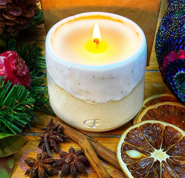 Lava Stoneware Candle - Handmade choice of 7 fragrances - The Church Farm Craft Company